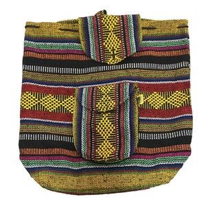 Pinzon Baja Multicolor Mexican Artesanias Tribal Tapestry Drawstring Backpack